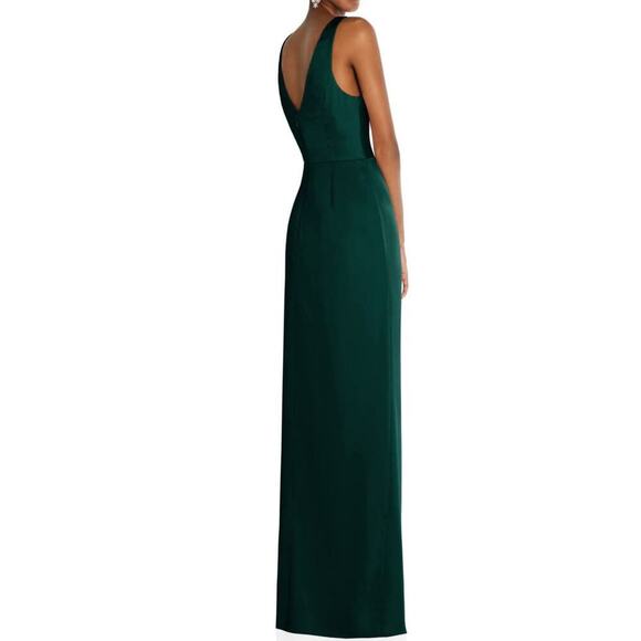 NWT After Regular Length Evergreen Dress Satin Faux Wrap Gown - Picture 2 of 10